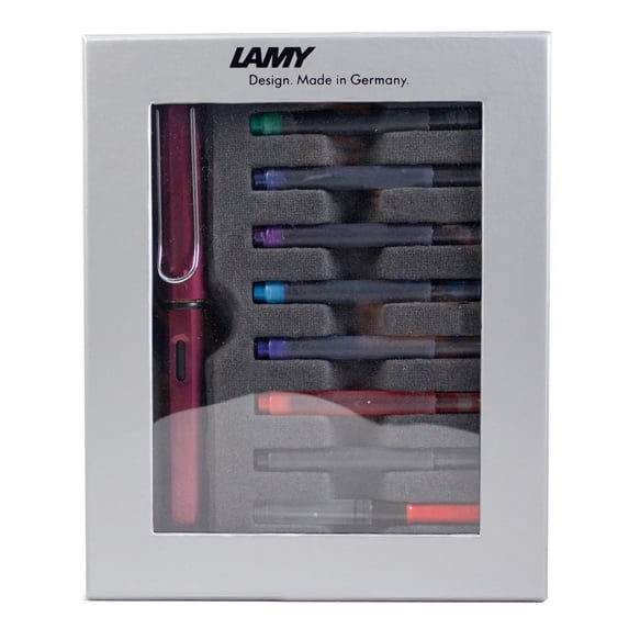 LAMY Fountain Pen 7 Colors Ink Cartridges & Converter Holiday Gift Set - Purple