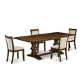 thumbnail image 1 of LAMZ5-N8-32 - Kitchen Table and 4 Light Beige Chairs - Antique Walnut Finish, 1 of 2