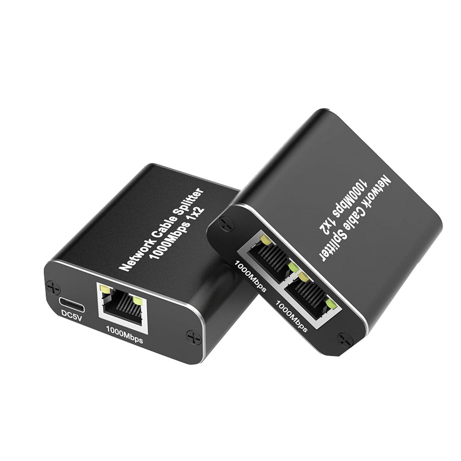 LAN Splitter 1 to 2, 1000 Mbps Splitter 2 Port Gigabit Network Splitter for Computer