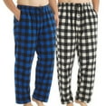 thumbnail image 1 of LANBAOSI 2 Pack Big & Tall Men's Fleece Plaid Pajama Pants Comfortable Breathable Drawstring Pajama Bottoms with Pockets, Size 1XL, 1 of 7