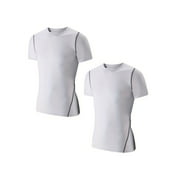 LANBAOSI 2 Pack Boys Athletic Athletic Dry Compression Short Sleeve T Shirts Size 7