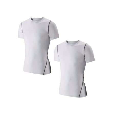 LANBAOSI 2 Pack Boys Athletic Athletic Dry Compression Short Sleeve T Shirts Size 7