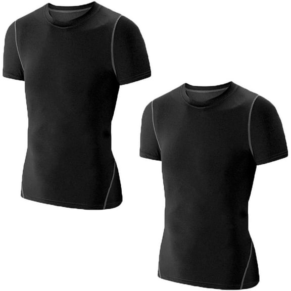 LANBAOSI 2 Pack Boys Athletic Athletic Dry Compression Short Sleeve T Shirts Size 10