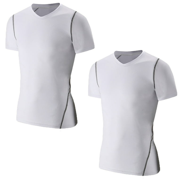LANBAOSI 2 Pack Boys Athletic Dry Fit Compression Short Sleeve T Shirts  Size 7