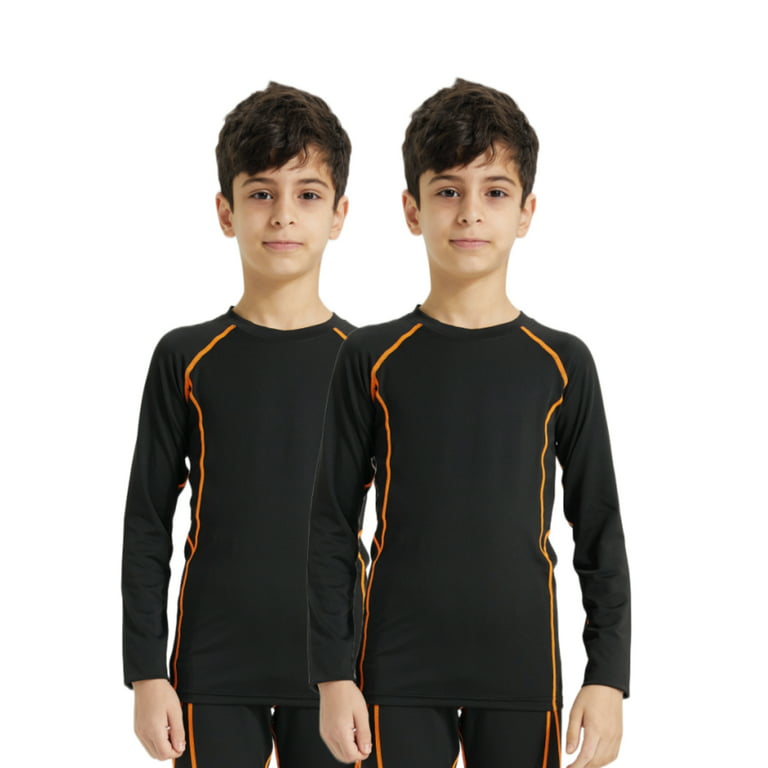 LANBAOSI 2 Pack Boys Compression Base Layer Shirts Athletic Sports Size 5