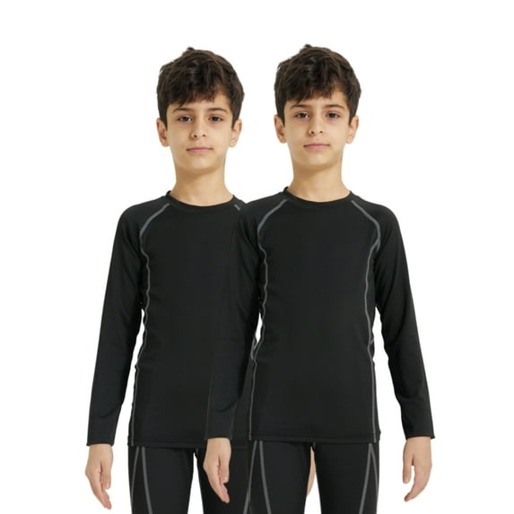 LANBAOSI 2 Pack Boys Compression Base Layer Shirts Athletic Sports Size 7