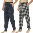 thumbnail image 1 of LANBAOSI 2 Pack Men's Flannel Plaid Pajama Pants Lounge PJ Bottoms Size M, 1 of 7