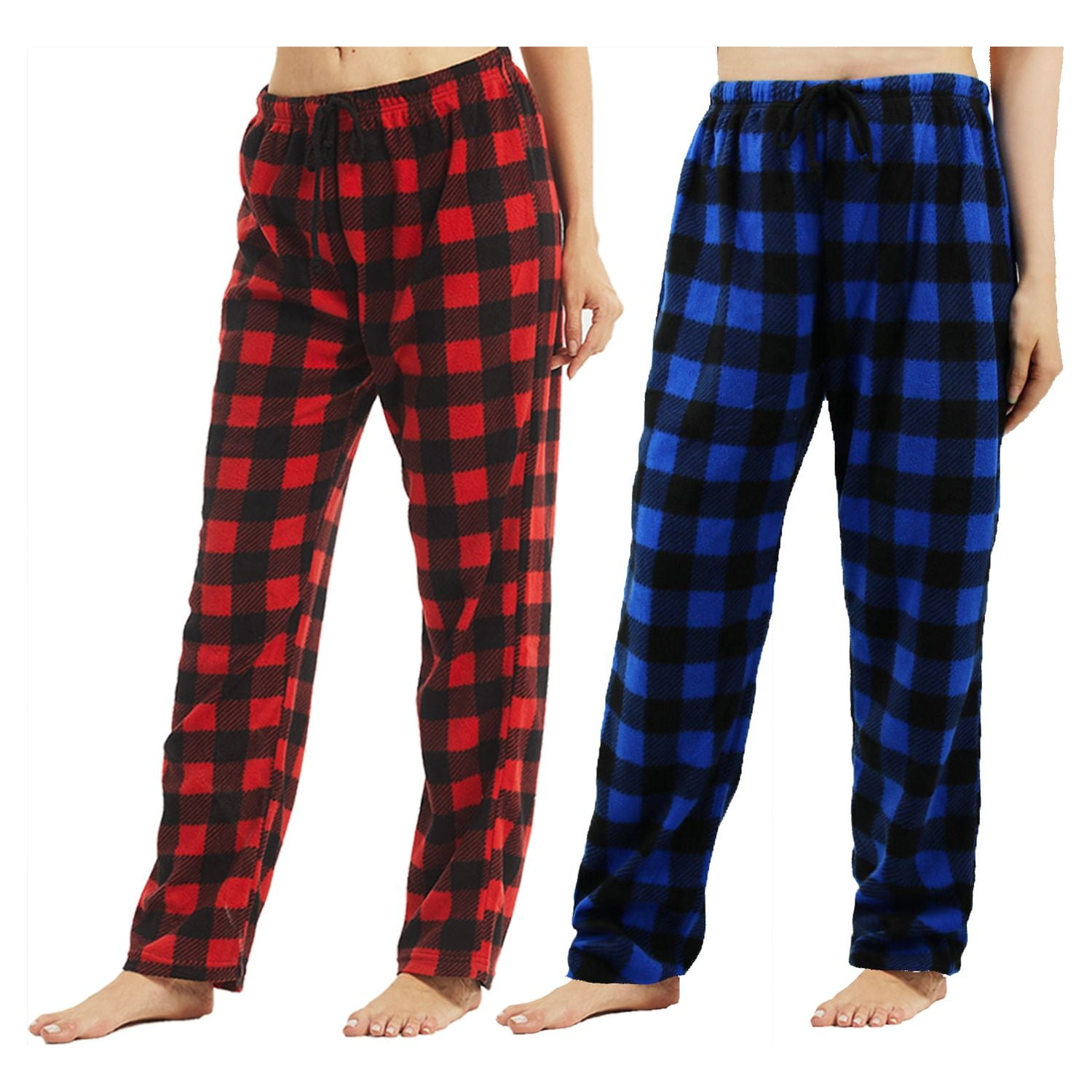 LANBAOSI 2 Pack Women Comfy Fleece Plaid Pajama Pants Size L - Walmart.com