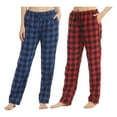 thumbnail image 1 of LANBAOSI 2 Pack Womens Plaid Flannel Pajama Pants With Pockets Size L, 1 of 7