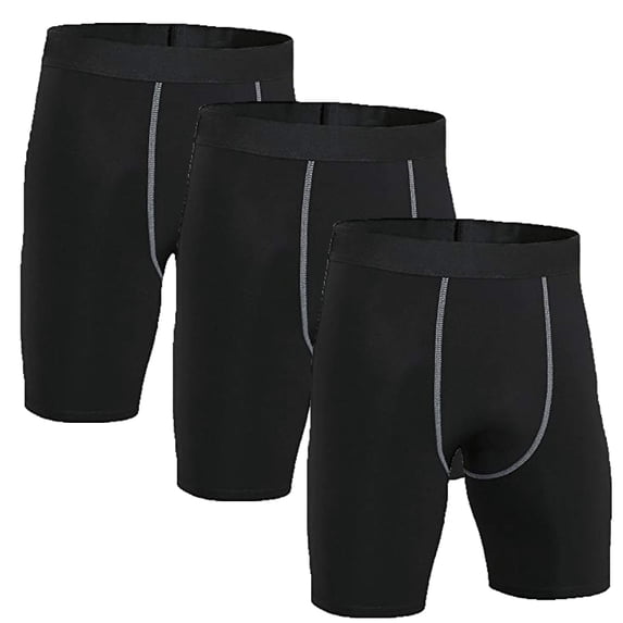 LANBAOSI 3 Pack Boys Compression Shorts Active Underwear Performance Boxer Briefs Size 14