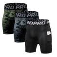 thumbnail image 1 of LANBAOSI 3 Pack Men Compression Shorts with Pocket Athletic Running Workout Underwear Size L, 1 of 8