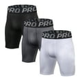 thumbnail image 1 of LANBAOSI 3 Pack Mens Performance Compression Shorts Spandex Running Underwear for Men Athletic Shorts Biking Running, L, 1 of 7