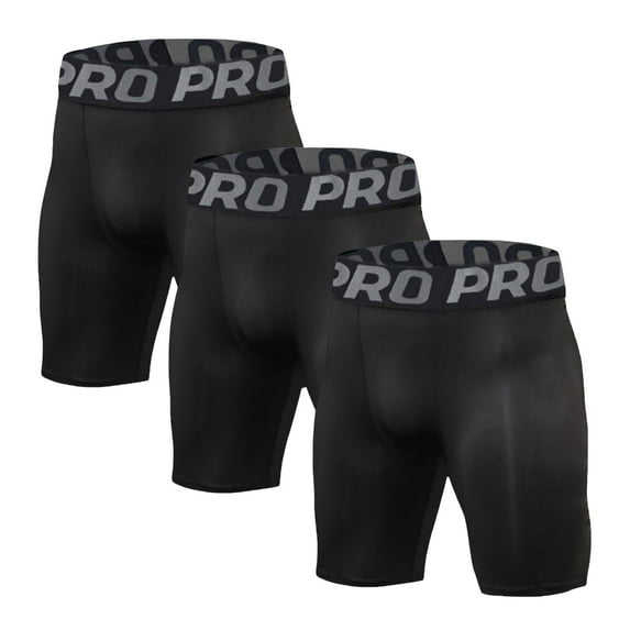 LANBAOSI 3 Pack Mens Performance Compression Shorts Spandex Running Underwear for Men Athletic Shorts Biking Running, XL
