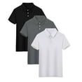 thumbnail image 1 of LANBAOSI 3 Pack Mens Polo Shirts Short Sleeve Slim Fit Shirts Quick Dry Golf Casual Workout Shirts, 1 of 6