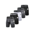 thumbnail image 1 of LANBAOSI 5 Pack Men Compression Running Shorts with Pocket Athletic Yoga Workout Underwear Size L, 1 of 7