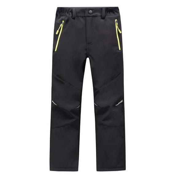 LANBAOSI Boy Hiking Pants Outdoor Waterproof Warm Fleece Lined Pants for Kid Size 10