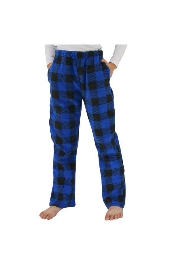 Boys Comfy Fleece Plaid Pajama Pants for Sleep with Pockets From 7Y to 13Y
