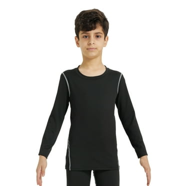 LANBAOSI Boys Compression Shirts Long Sleeve Sports Athletic Shirts Size 10