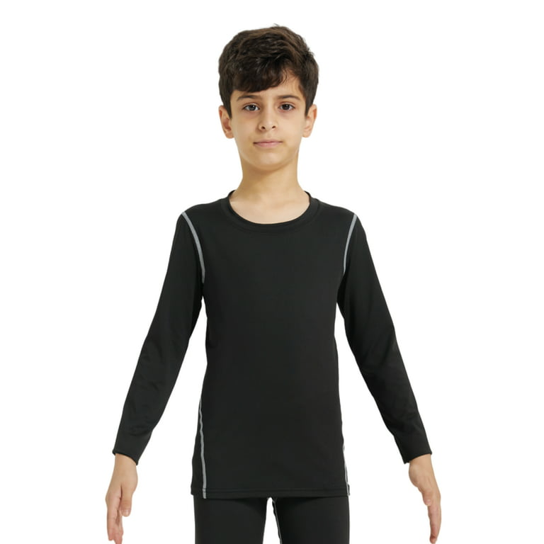 LANBAOSI Boys Compression Shirts Long Sleeve Sports Athletic Shirts Size 12