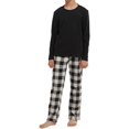 thumbnail image 1 of LANBAOSI Boys Girls Pajamas Set, Kids PJs Set Fleece Long Sleeve Pjs Top and Plaid Pants From 7Y to 13Y, 1 of 6