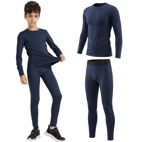 LANBAOSI Kids Boys Thermal Underwear Set Long Johns Base Layers Set Size M