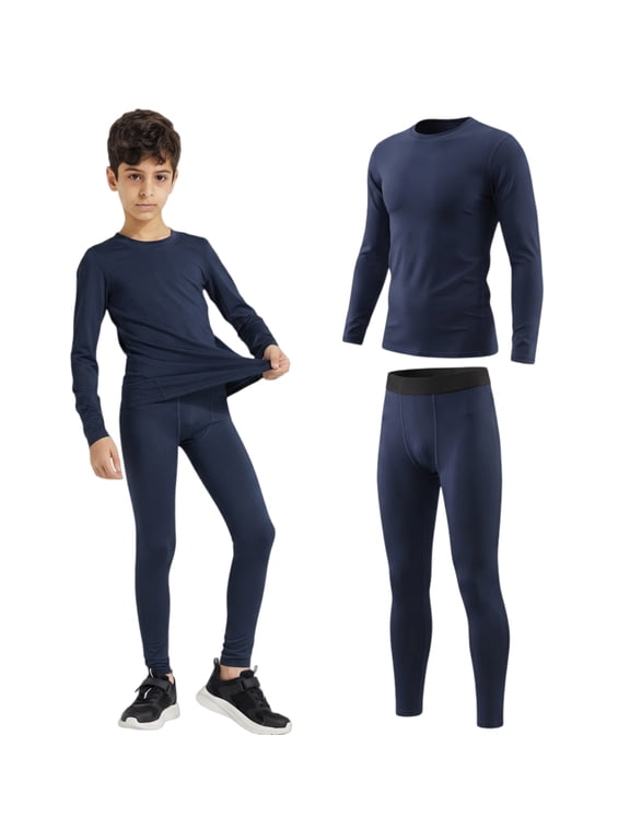 Kids Boys Thermal Underwear Set Long Johns Base Layers Set Size S