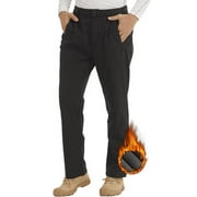 LANBAOSI Men Hiking Waterproof Outdoor Winter Snow Ski Fleece Lined Softshell Pants Size L