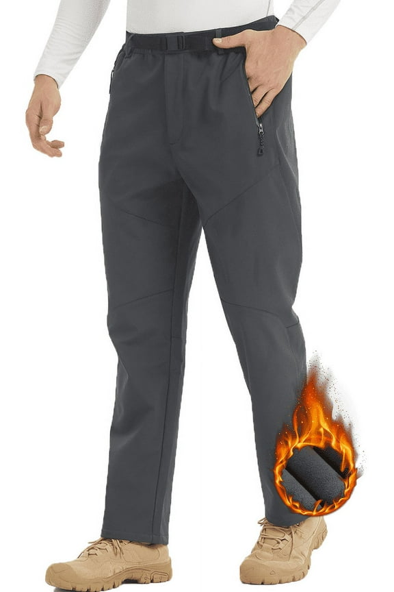 Men Hiking Waterproof Outdoor Winter Snow Ski Fleece Lined Softshell Pants Size S