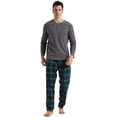 thumbnail image 1 of LANBAOSI Men Pajamas Set Comfy Plaid Flannel Pants And Microfleece Shirt Size L, 1 of 7