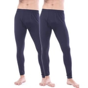 LANBAOSI Men Thermal Pants Long John Underwear Bottom 2 Pack Size 2XL