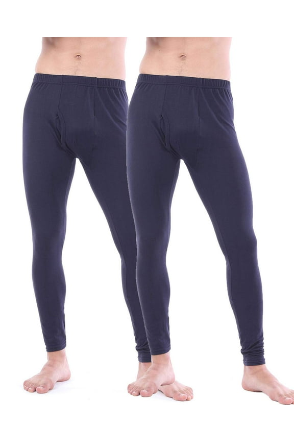 Men Thermal Pants Long John Underwear Bottom 2 Pack Size 2XL
