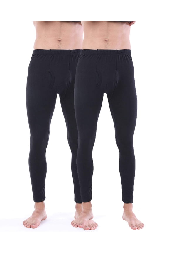 Men Thermal Pants Long John Underwear Bottom 2 Pack Size L