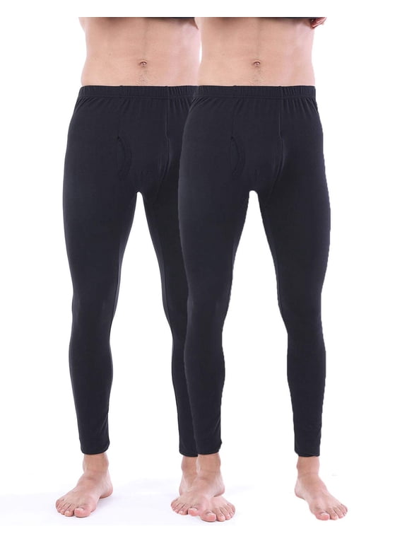 Men Thermal Pants Long John Underwear Bottom 2 Pack Size M