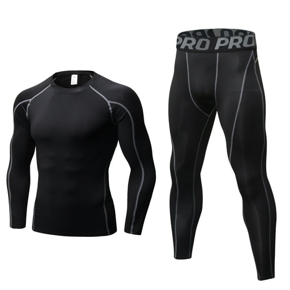LANBAOSI Men’s Base Layers Set - Compression Thermal Shirt & Pants, Quick Dry, Moisture-Wicking Size XL