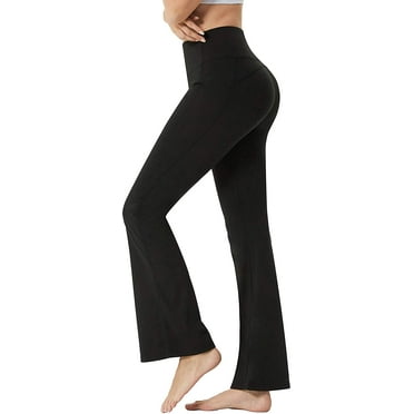 LANBAOSI Women Black Yoga Pants Flare Legging Wide Leg Sweatpants Dress Pants for Work Size M