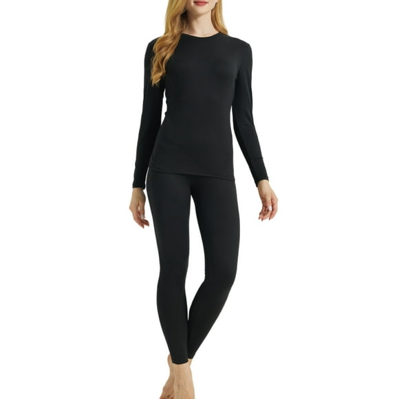 LANBAOSI Thermal Underwear for Women Set Soft Base Layers Long Johns Warm Winter Top and Bottom Set Size S-XL
