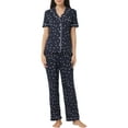 thumbnail image 1 of LANBAOSI Womens Pajama Set Short Sleeve Love Heart Print Comfy Button Down Shirt and Pants 2Pcs Sleepwear, Size M, 1 of 6