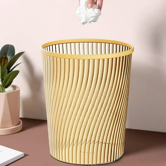 LANBB Bathroom Garbage Can, Can Bedroom, Office Can ( 8.4" X 9.8") Durable Household - Striped Waterproof Mini Can for Home