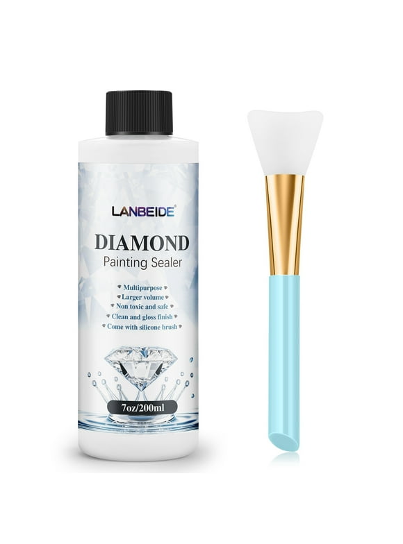 LANBEIDE 200ML Diamond Painting Sealer 5D Art Glue Permanent Hold Shine Effect Ages 10+, Clear