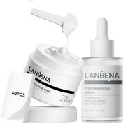 LANBENA 3 in 1 Blackhead Removing Set30g+30mlPore Strips+Pore Solution Serum+Removal Strip Paper, Black Head Remover Mask for Face, Pore Minimizer & Reducer for Face