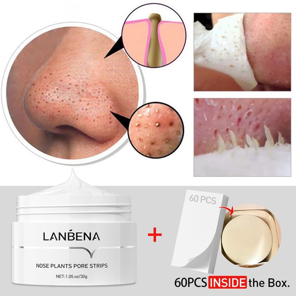 LANBENA Advanced Blackheads Remover Face Clean Pores Peel Off  Face Mask Nose Strips for Blackheads(30g/1.05 Ounce) - image 1 of 8