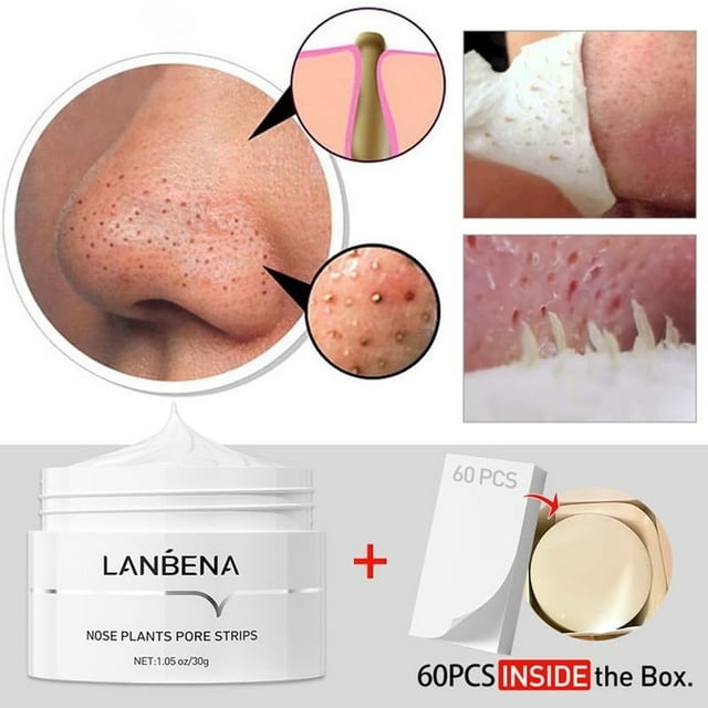 LANBENA Advanced Blackheads Remover Face Clean Pores Peel Off  Face Mask Nose Strips for Blackheads(30g/1.05 Ounce)