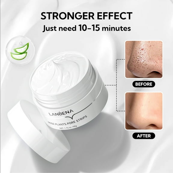 LANBENA Pore Strips (50g/1.76 Oz)+100pcs Nose Strips with Blackhead Remover for Face Blackhead Remover Mask Nose Strips for Blackheads
