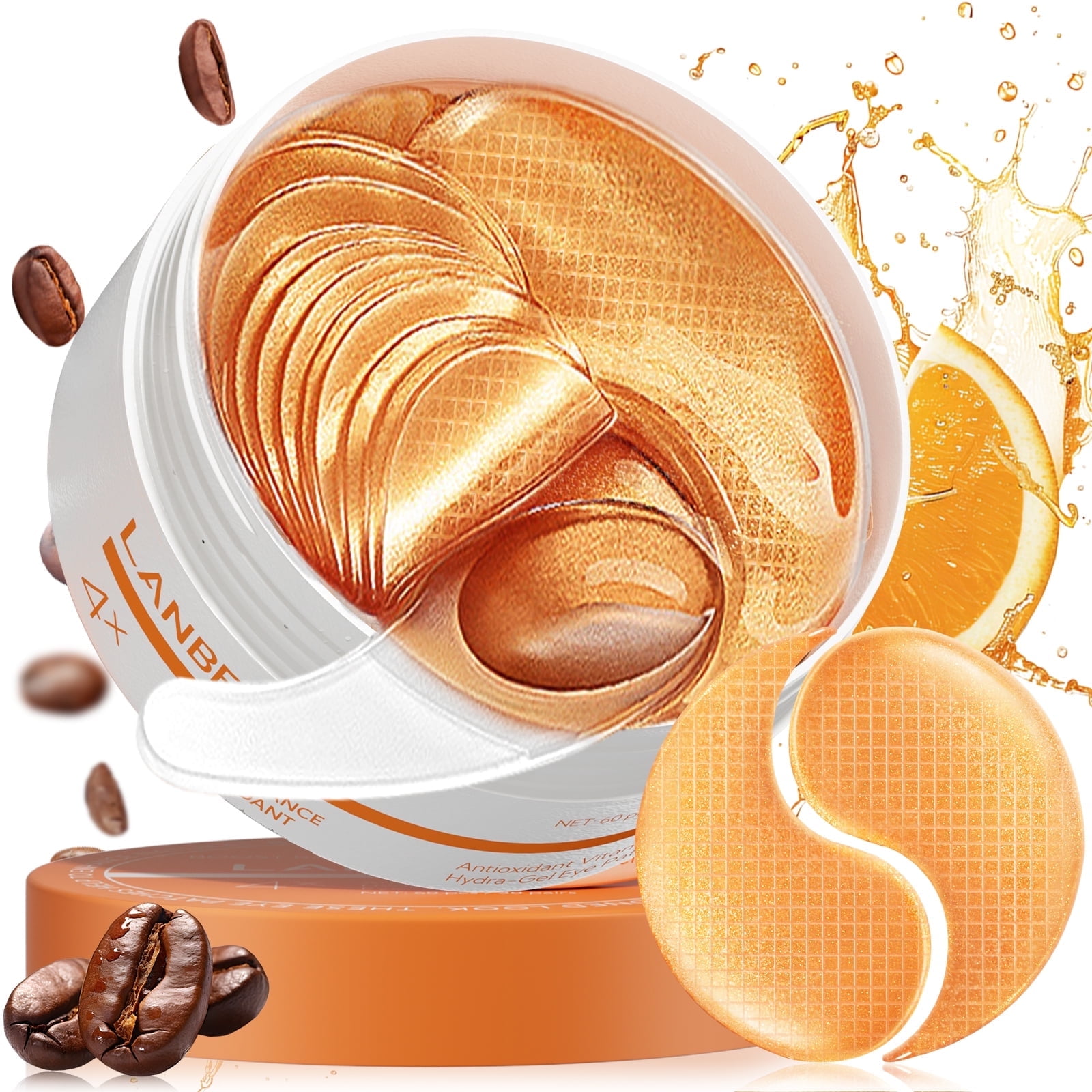 LANBENA Vitamin C Under Eye Patches for Dark Circles, Puffy Eyes, 60 Pcs/30 Pairs