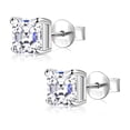 thumbnail image 1 of Lancharmed Moissanite Earrings for Women White Gold Plated Sterling Silver Stud Earrings 6mm 2ct D Color VVS1 Moissanite Stud Earrings Lab Created Diamond Earring, 1 of 9
