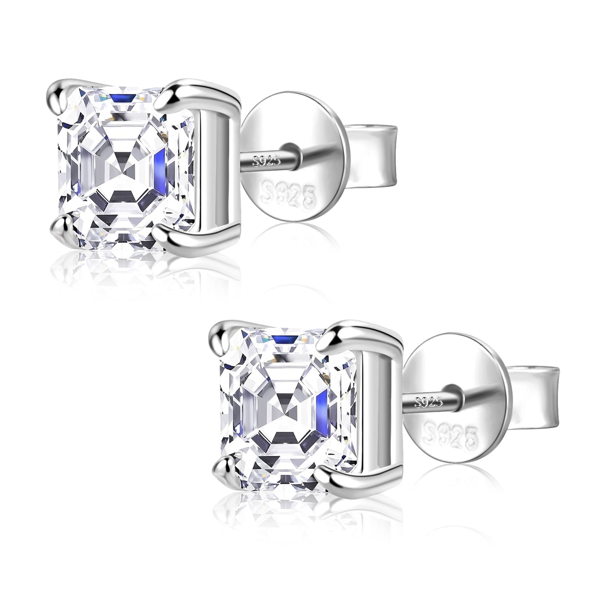 LANCHARMED Earring Hypoallergenic Leverback Moissanite Earrings for Women, 5mm 1.2ct, D-Color VVS1