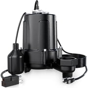 LANCHEZ 1.5 HP Submersible Cast Iron Sewage/Effluent Pump, 4300 GPH Heavy Duty Sump Pump with Piggy Back Tether Float Switch, Idea for Basement, Residential , 2" NPT Discharge