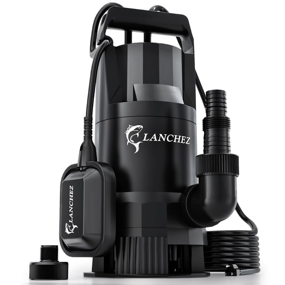 LANCHEZ 1.6HP 6000GPH Submersible Sump Pump with Float Switch, for Basement Pool Sewage Water Removal