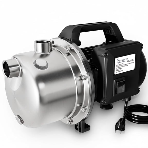 LANCHEZ 1 HP Shallow Well Pump, 115V Stainless Steel Water Transfer Irrigation Booster Jet Pump