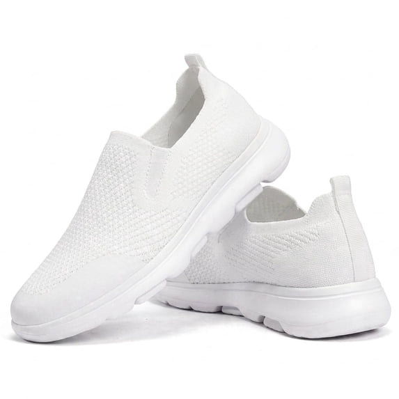 LANCROP Men's Breathable Mesh Slip on Walking Loafers, Lightweight Platform Casual Shoes